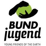 Logo der BUNDjugend mit grüner Kugel und Händen.