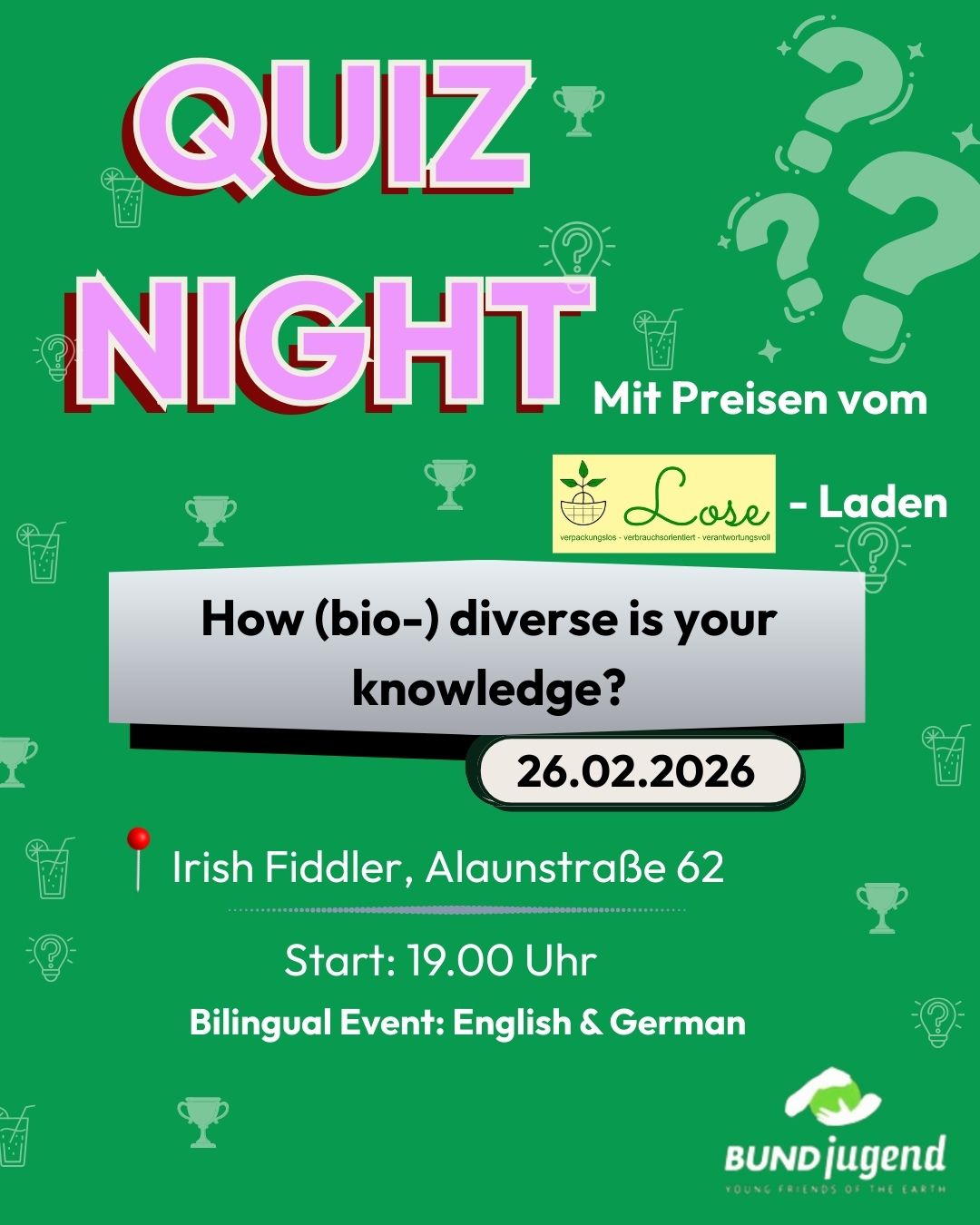 Quiz Night Ank&uuml;ndigung mit Datum und Veranstaltungsort